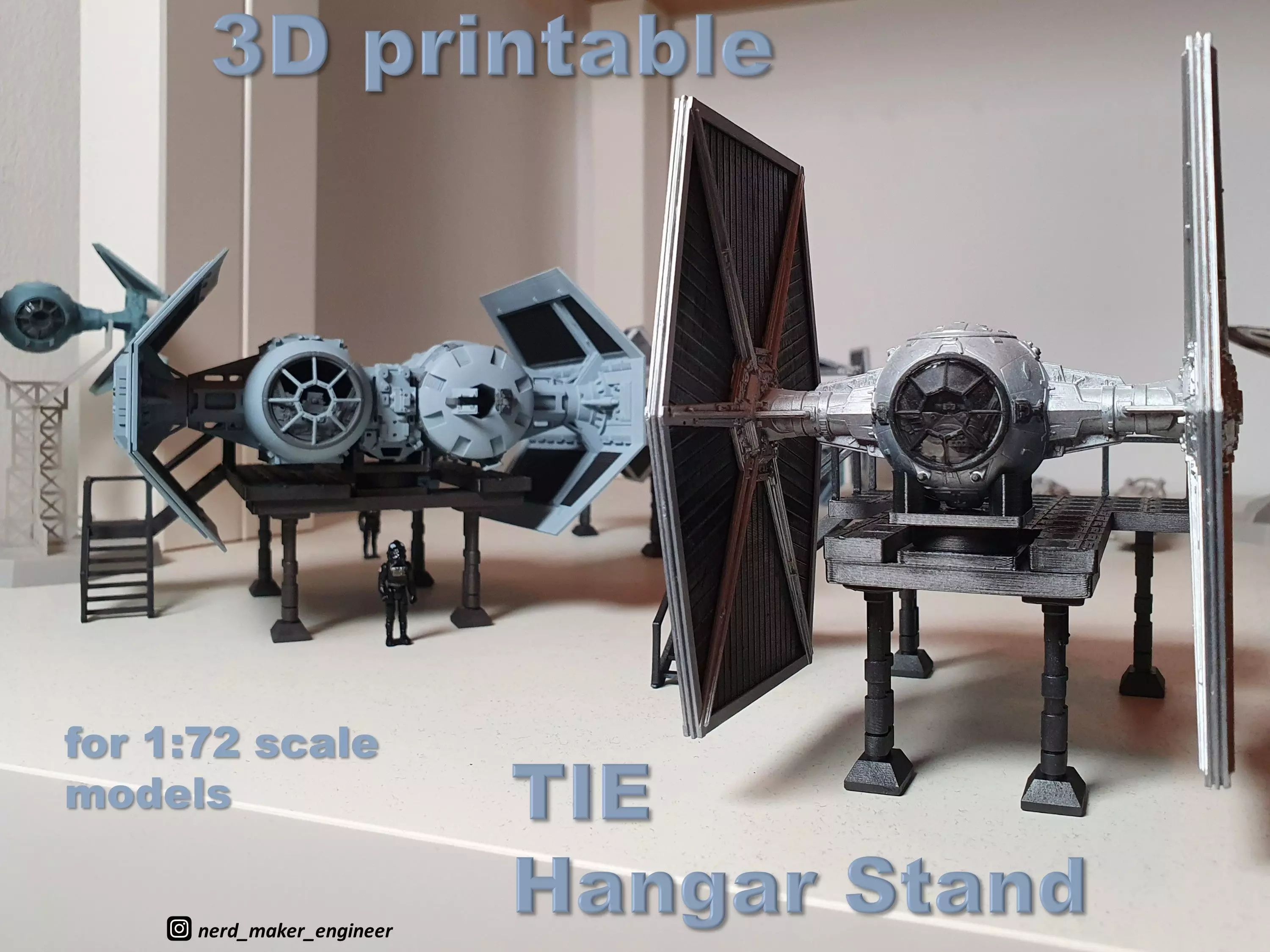 Imperial Hangar Stand for 1-72 TIEs 3D print model