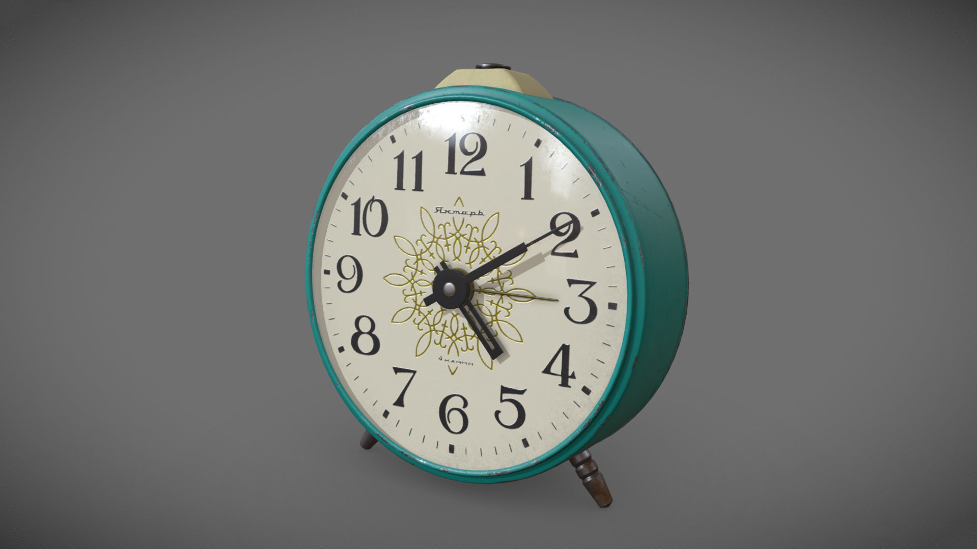 Alarm Clock Jantar 4 Jewels Retro USSR clock 3D model_3