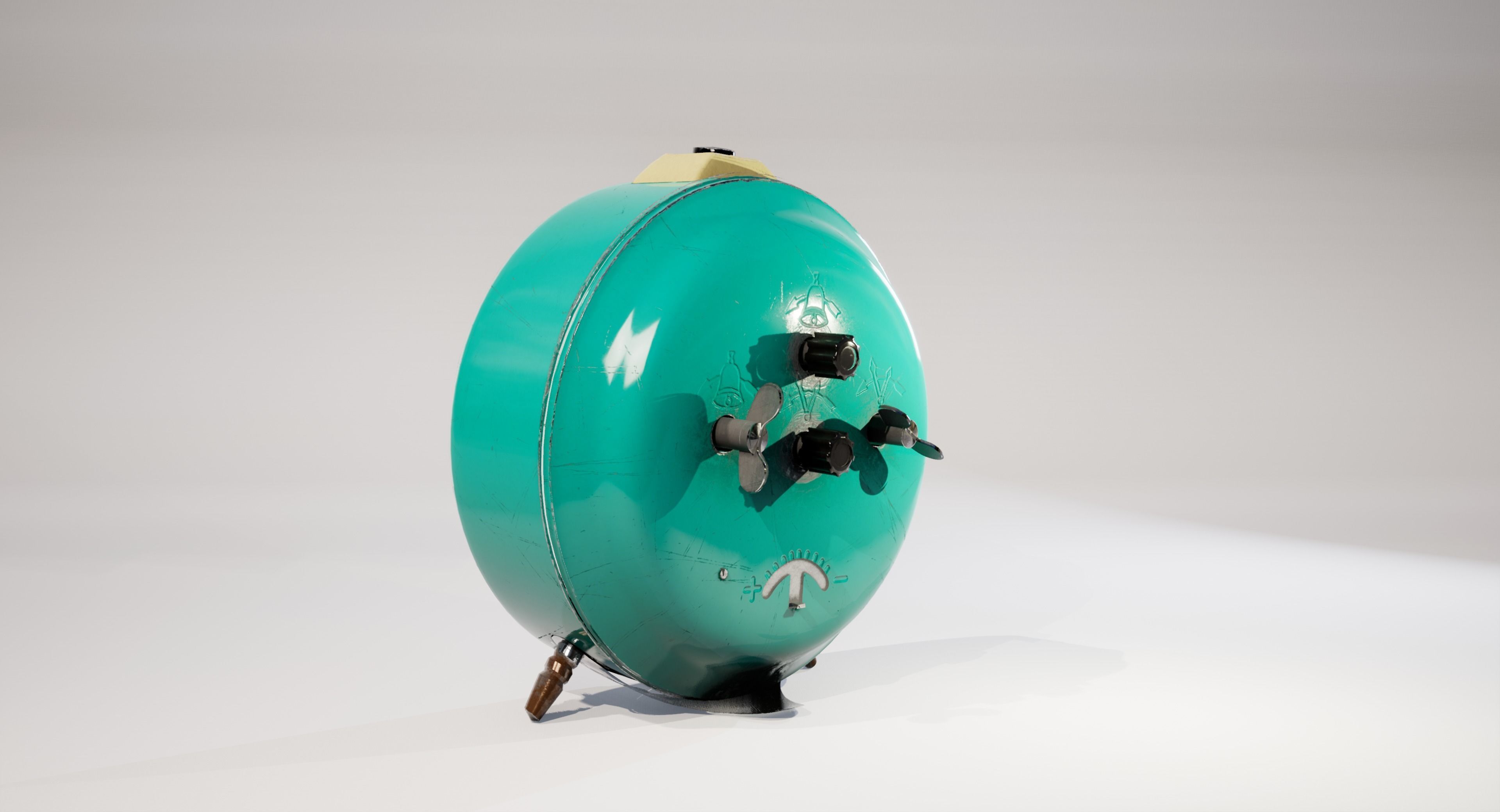 Alarm Clock Jantar 4 Jewels Retro USSR clock 3D model_2