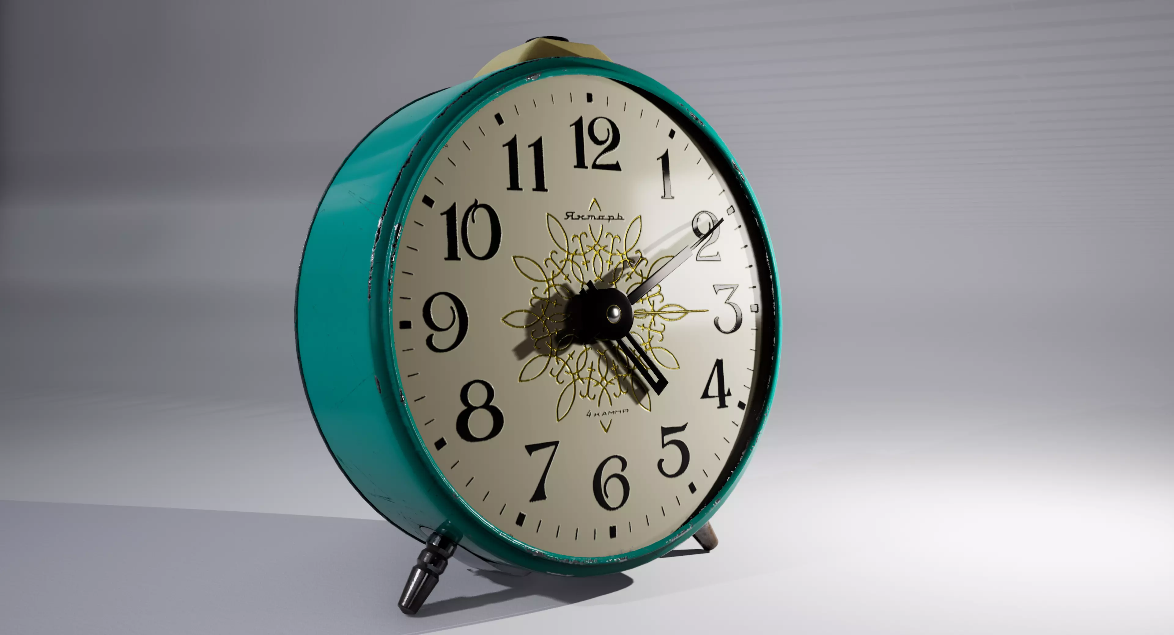 Alarm Clock Jantar 4 Jewels Retro USSR clock 3D model_0
