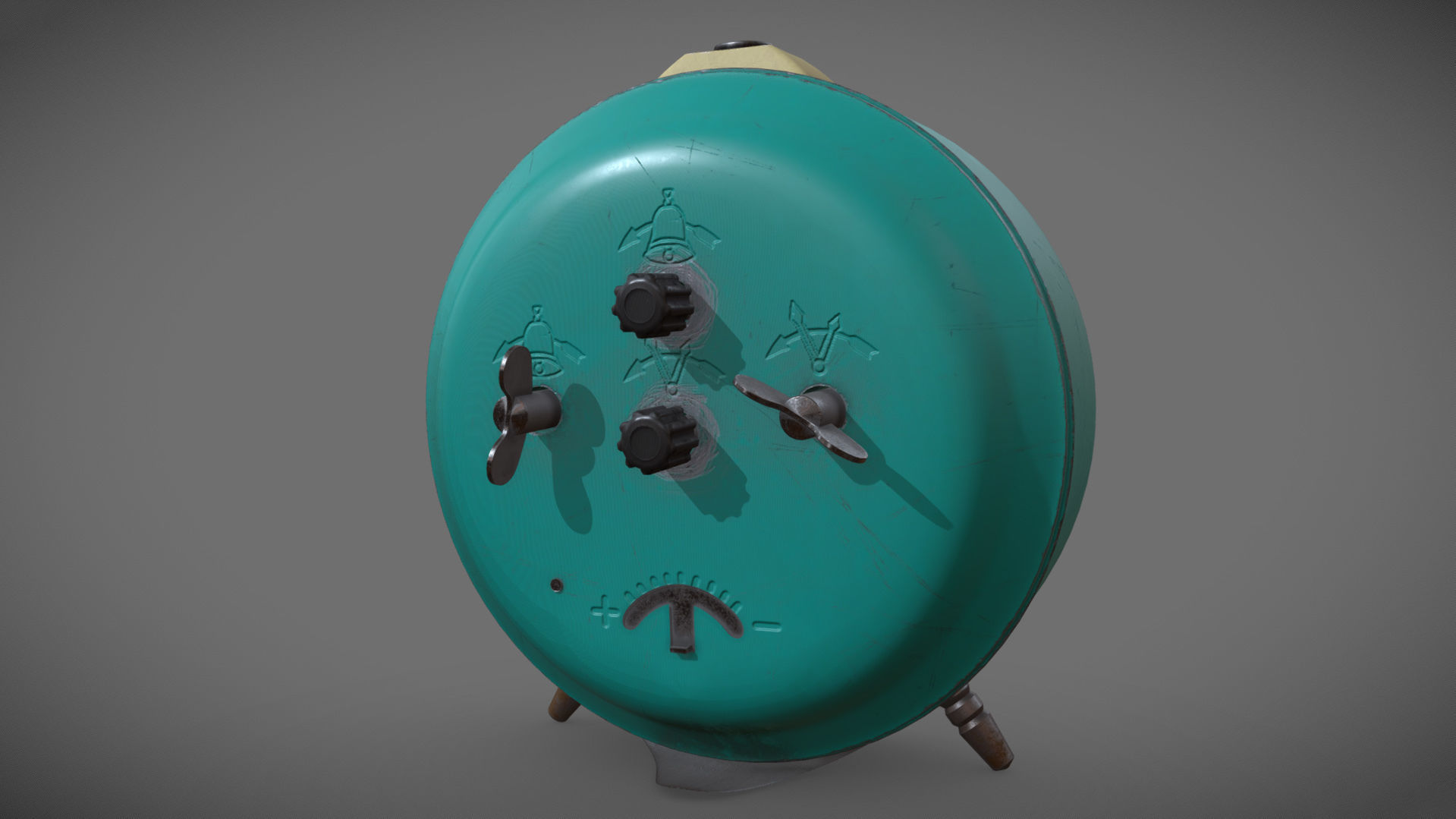 Alarm Clock Jantar 4 Jewels Retro USSR clock 3D model_4