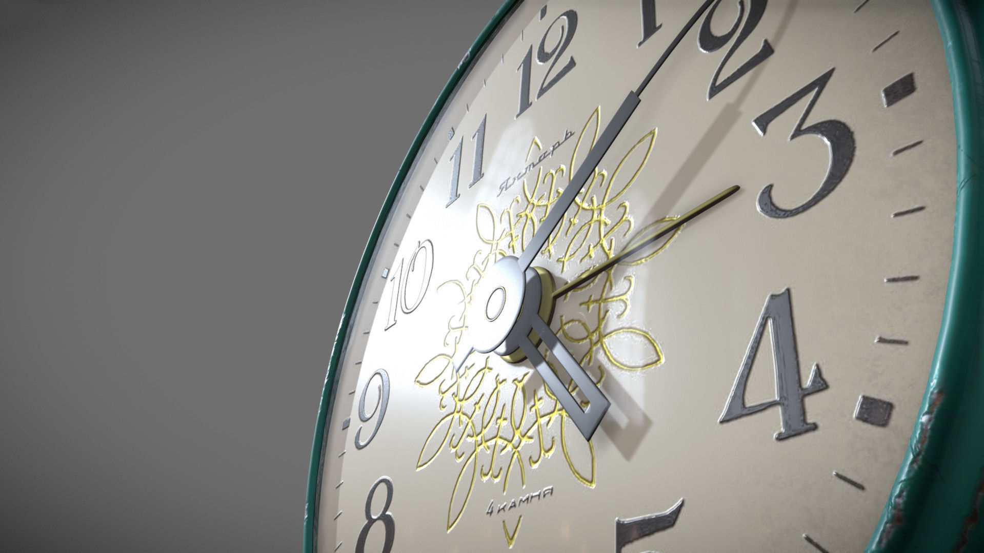 Alarm Clock Jantar 4 Jewels Retro USSR clock 3D model_5