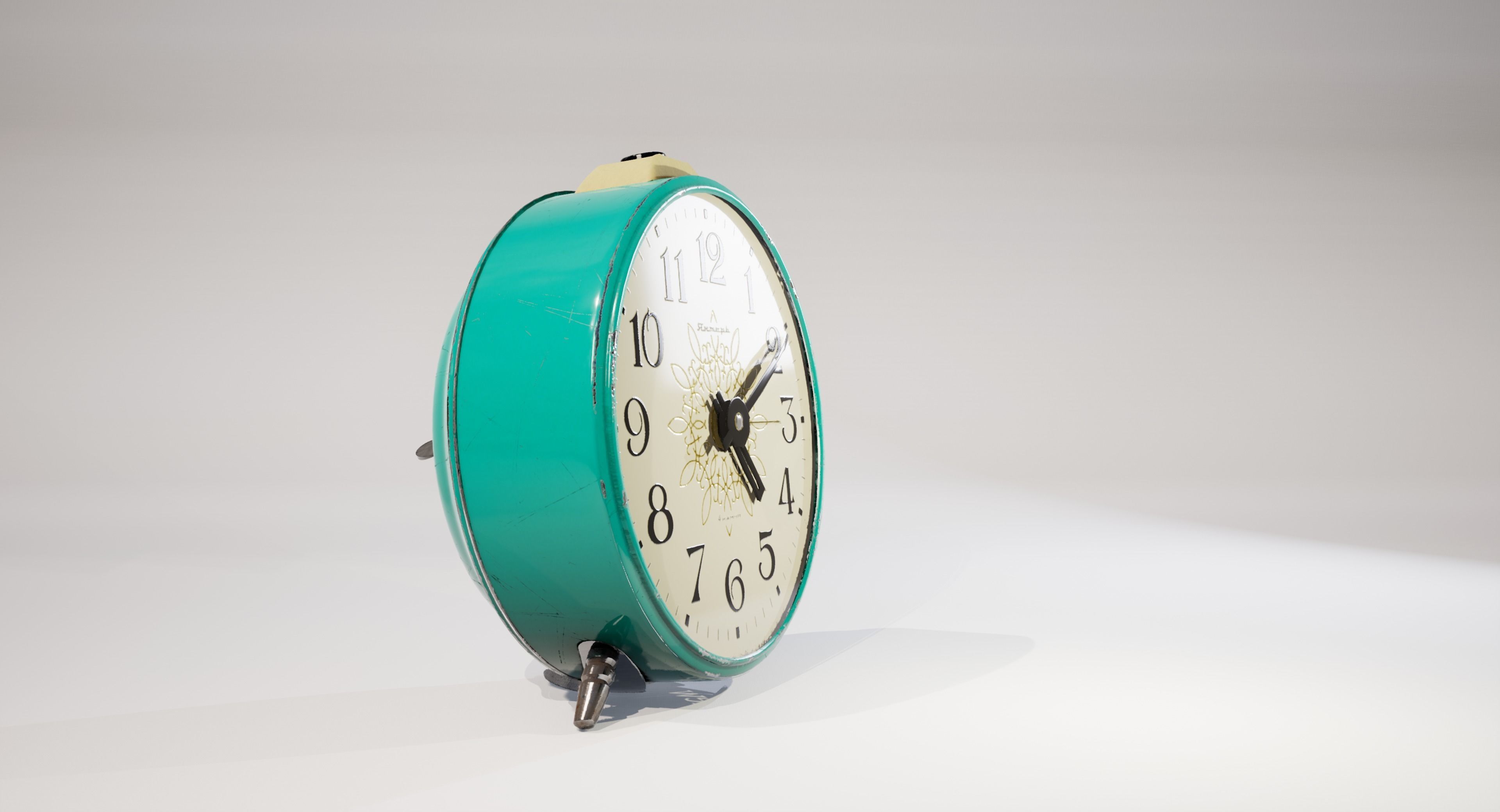 Alarm Clock Jantar 4 Jewels Retro USSR clock 3D model_1