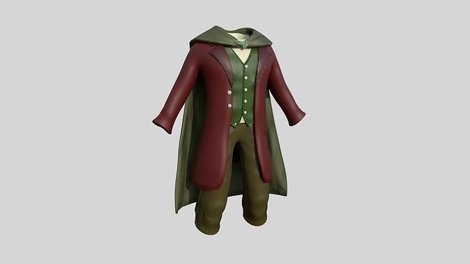 Hobbit Outfit 07 Cartoon - Character Design Fashion Low-poly 3D model