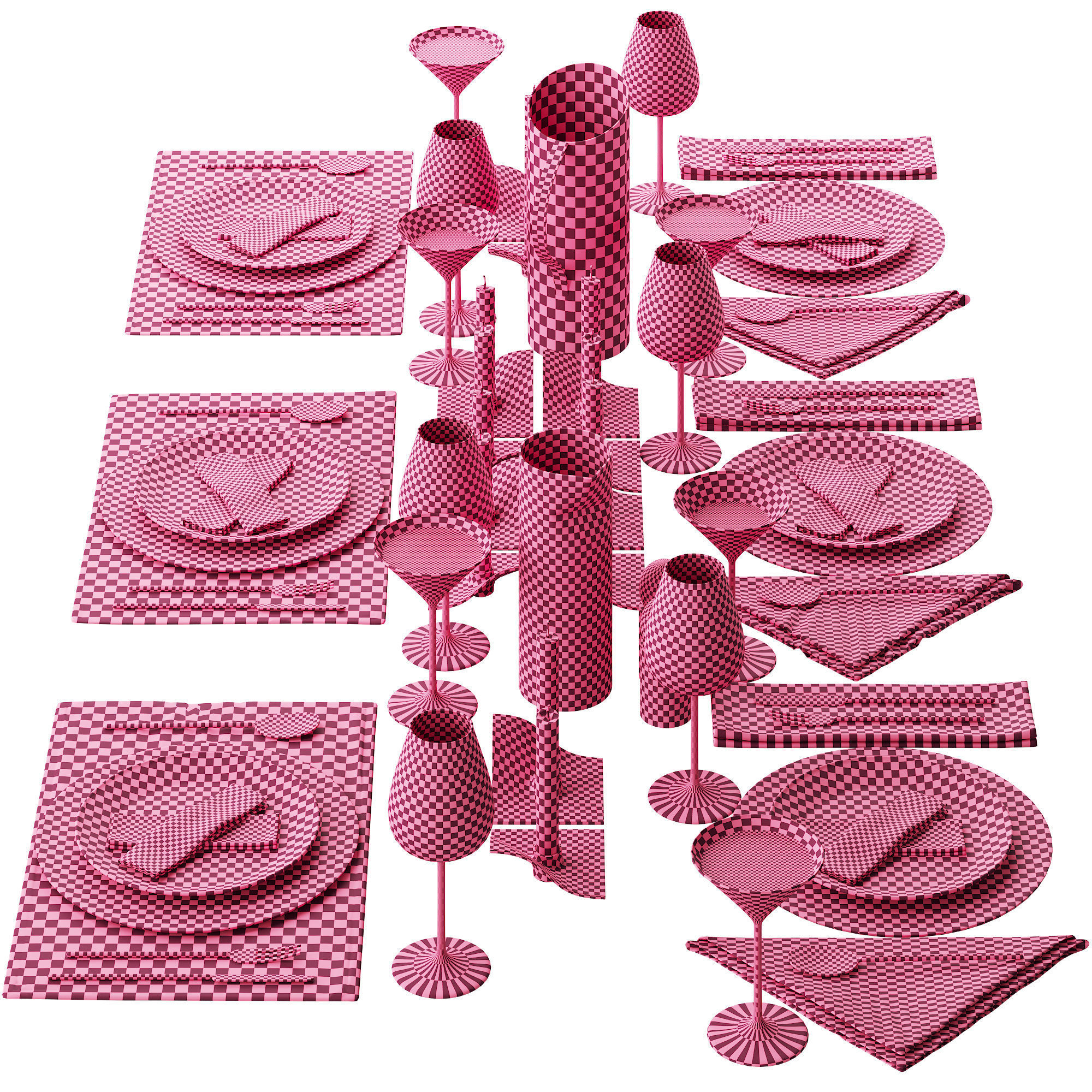 063 Tableware decor set 01 dark matte 3D model_6