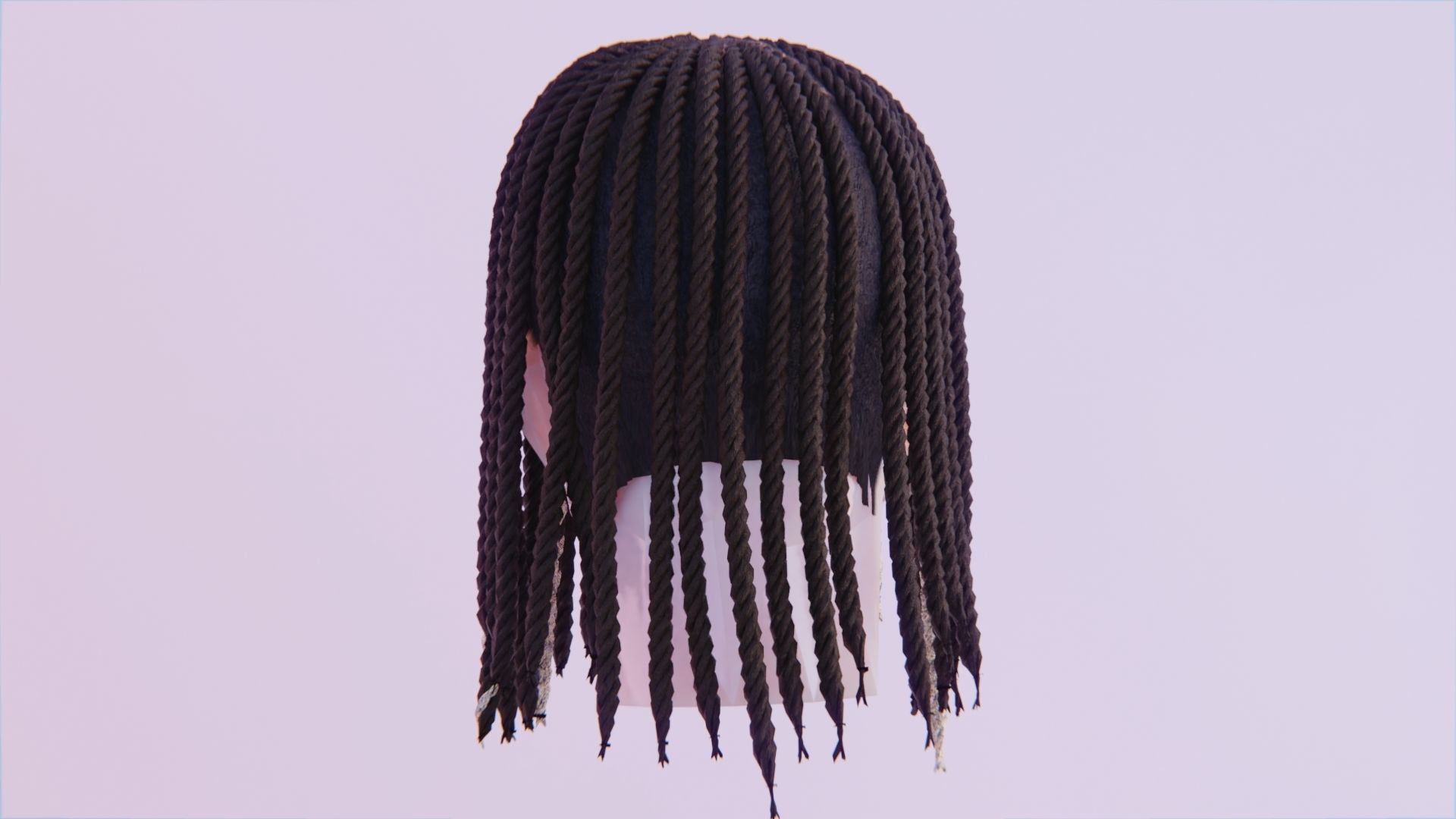 King Von Medium Braided Dreads - Partly Bleached Low-poly 3D model_3