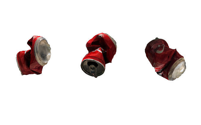 crumpled coke can trash 3D model