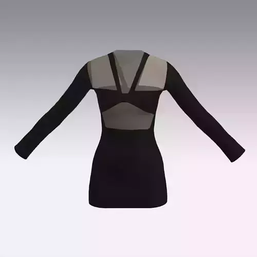 MINI SMALL BLACK DRESS DEKOLETTE