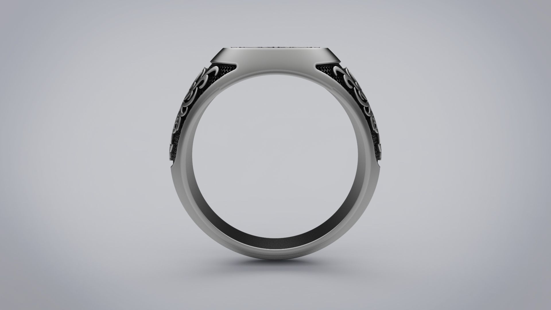 Mens ring with a pattern 3D print model_3