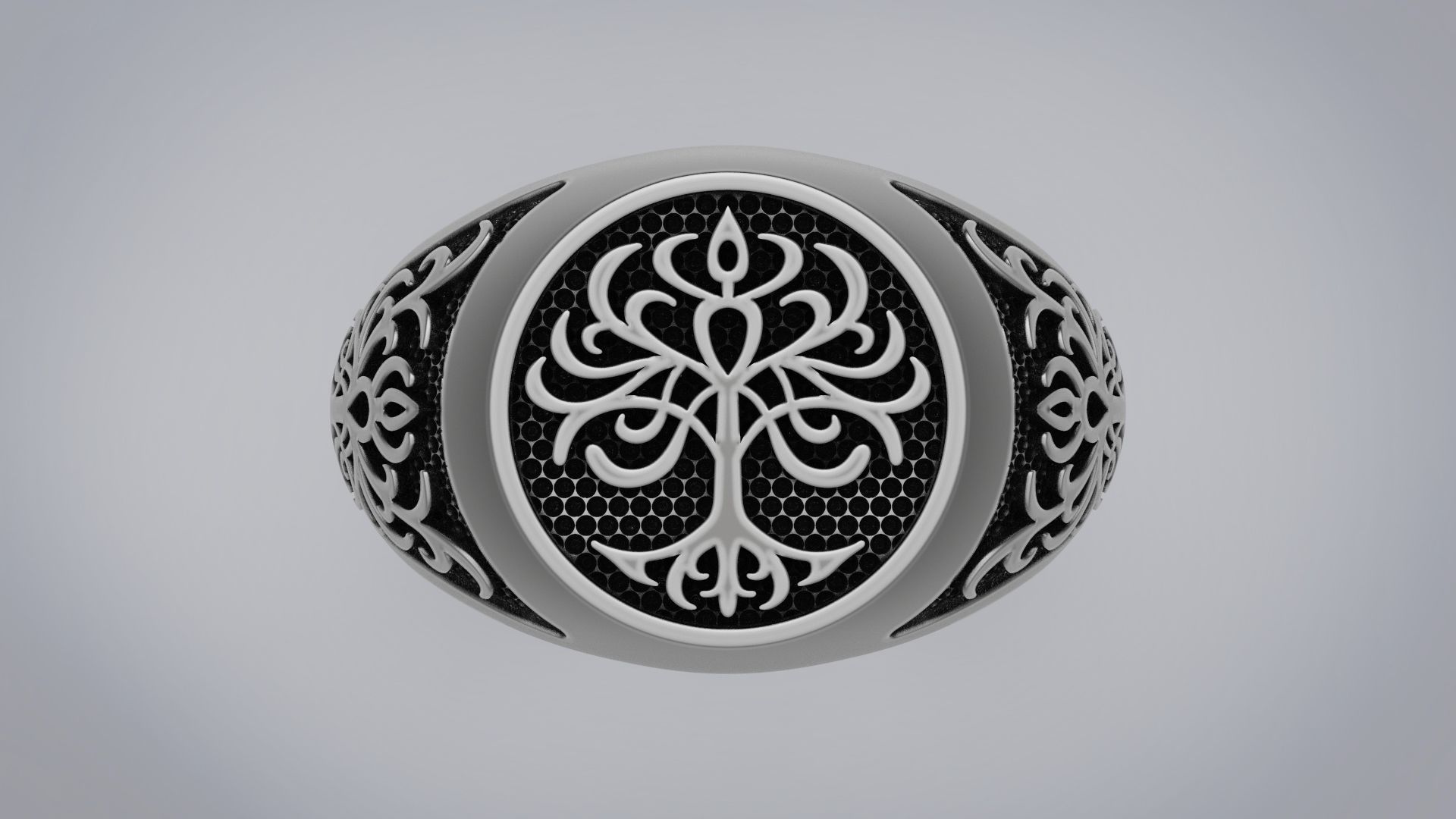 Mens ring with a pattern 3D print model_2