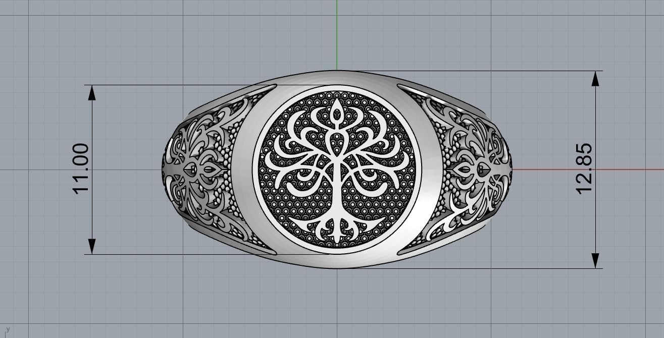 Mens ring with a pattern 3D print model_5