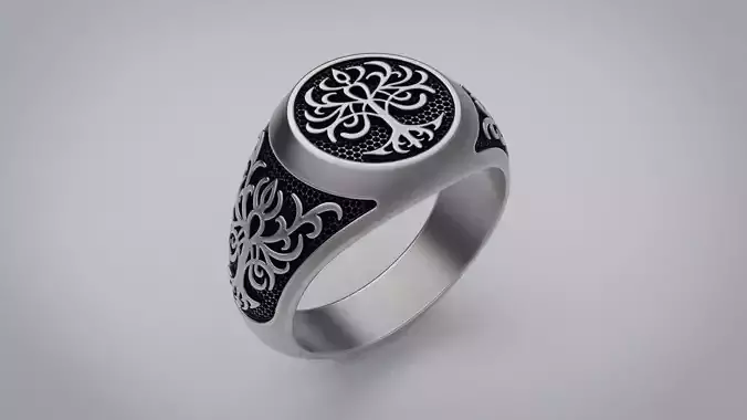 Mens ring with a pattern