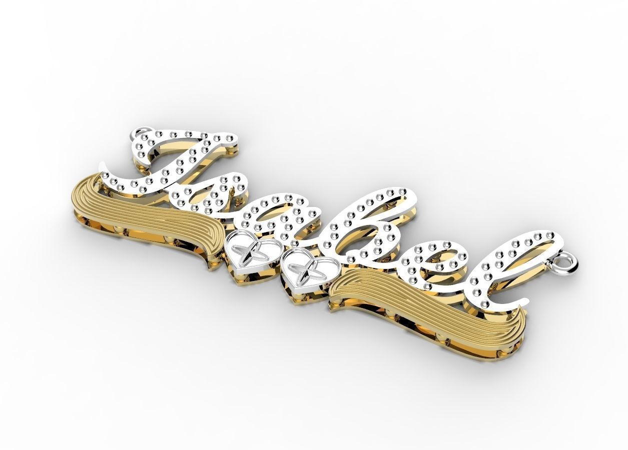 Isabel name plate 3D print model_3