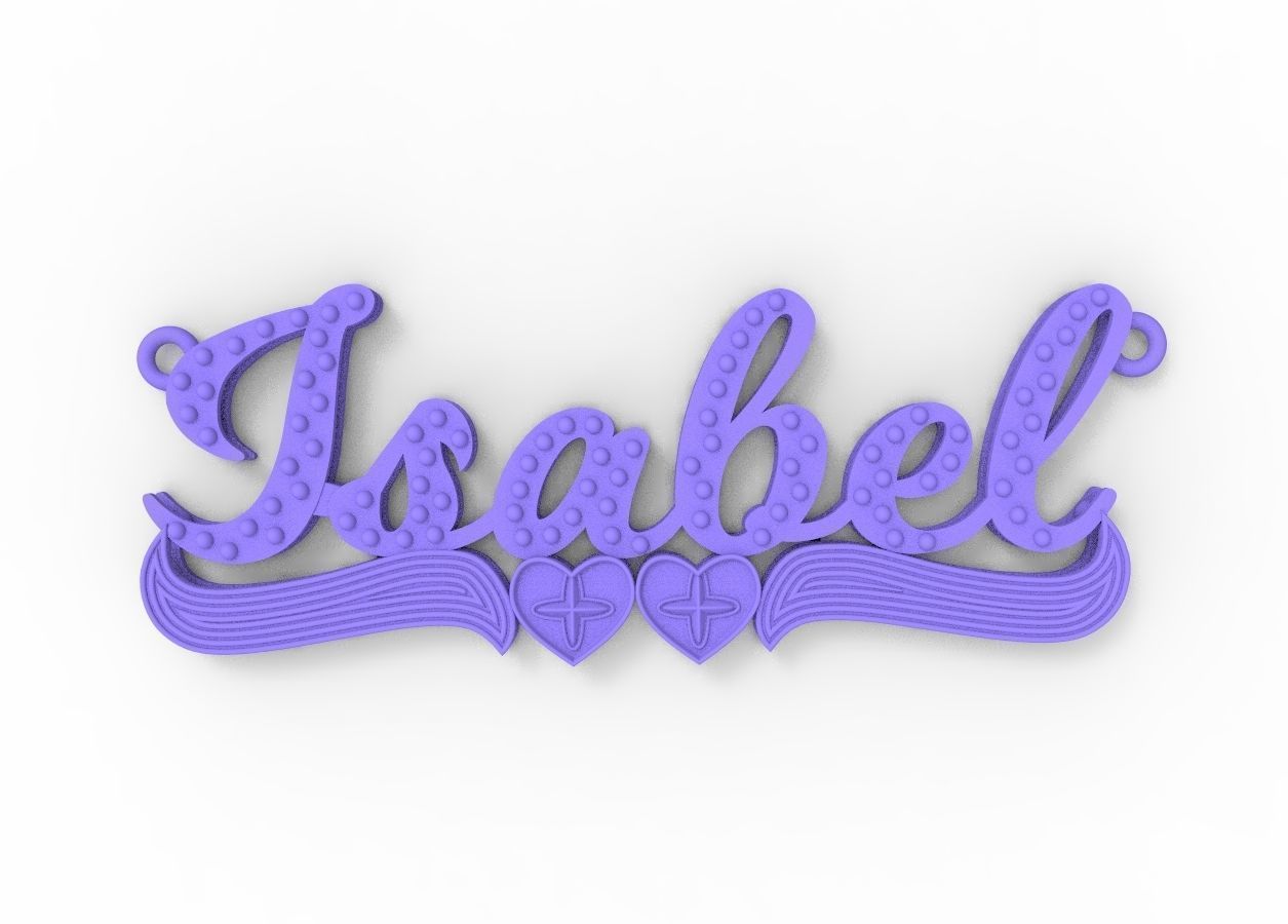 Isabel name plate 3D print model_5