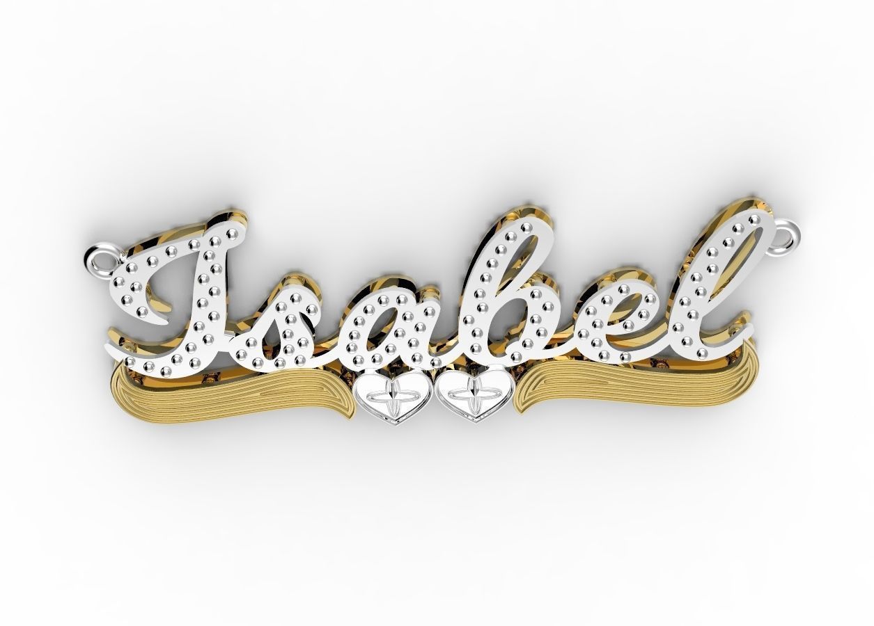 Isabel name plate 3D print model_4