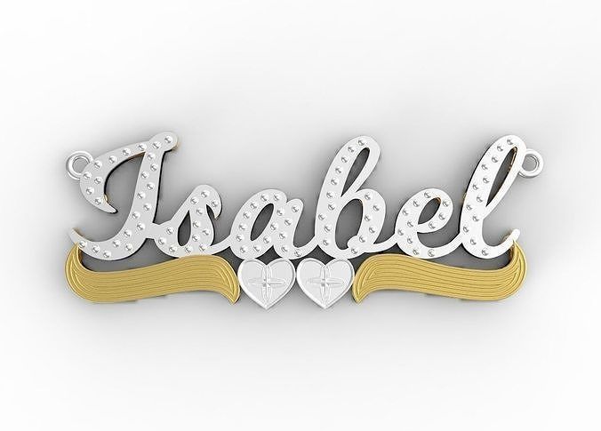 Isabel name plate 3D print model_1