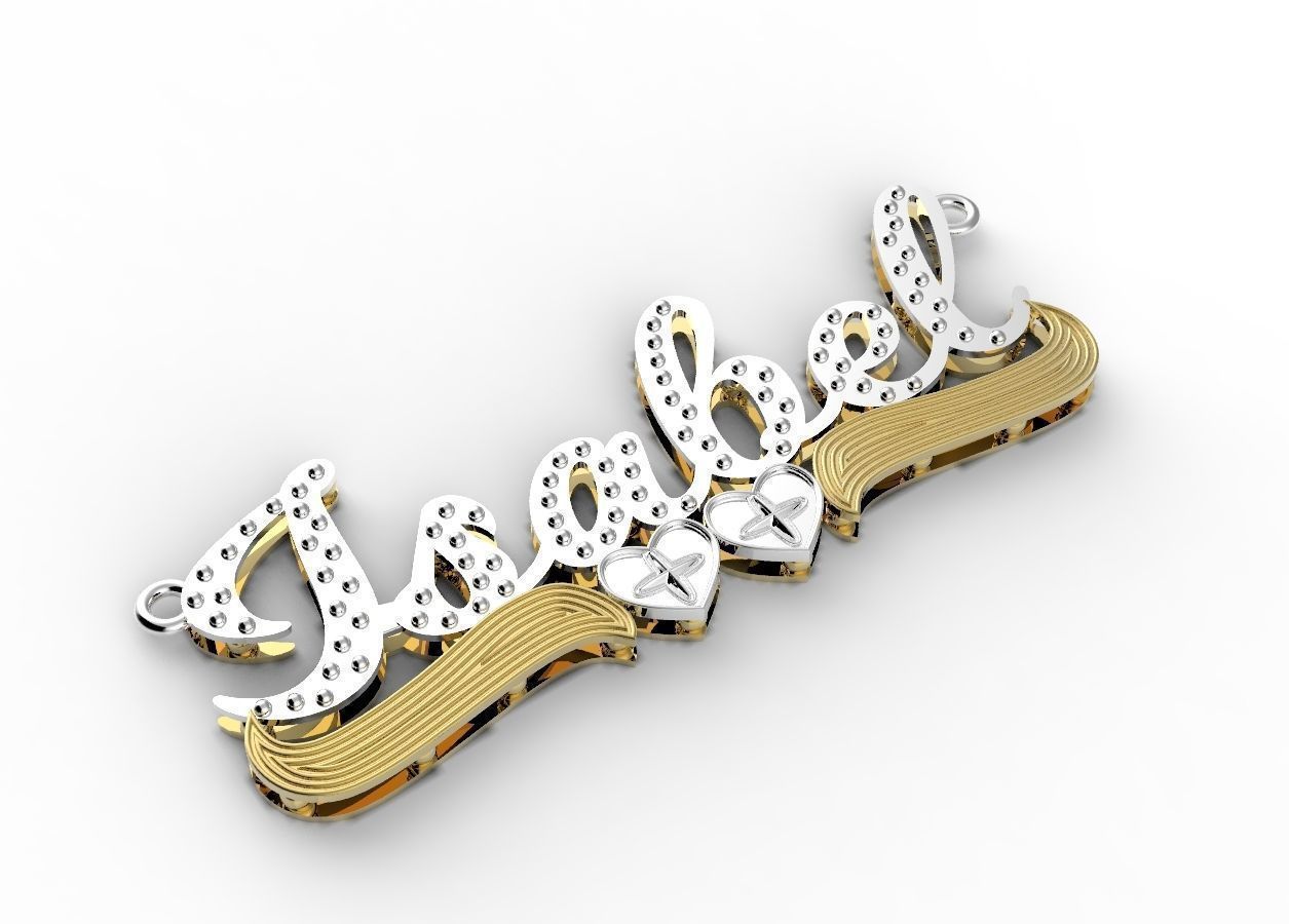 Isabel name plate 3D print model_2