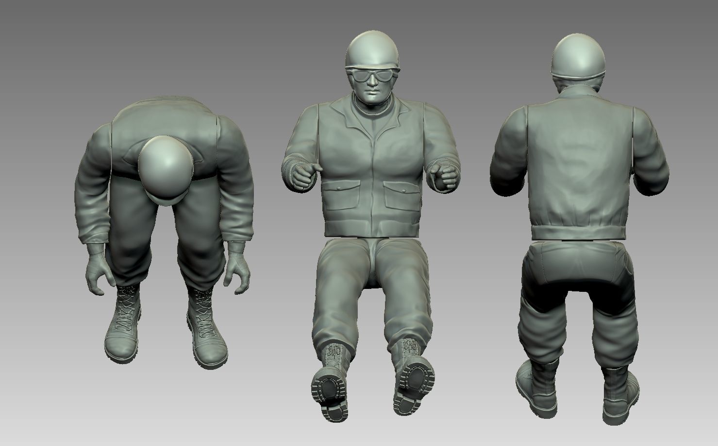 Car Driver Vintage 1950 3D print model_4