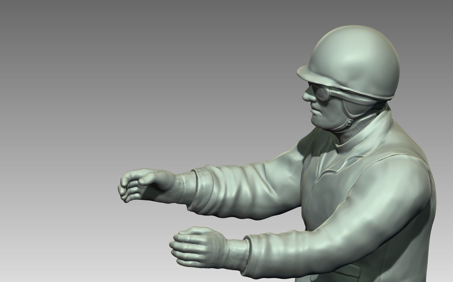 Car Driver Vintage 1950 3D print model_8