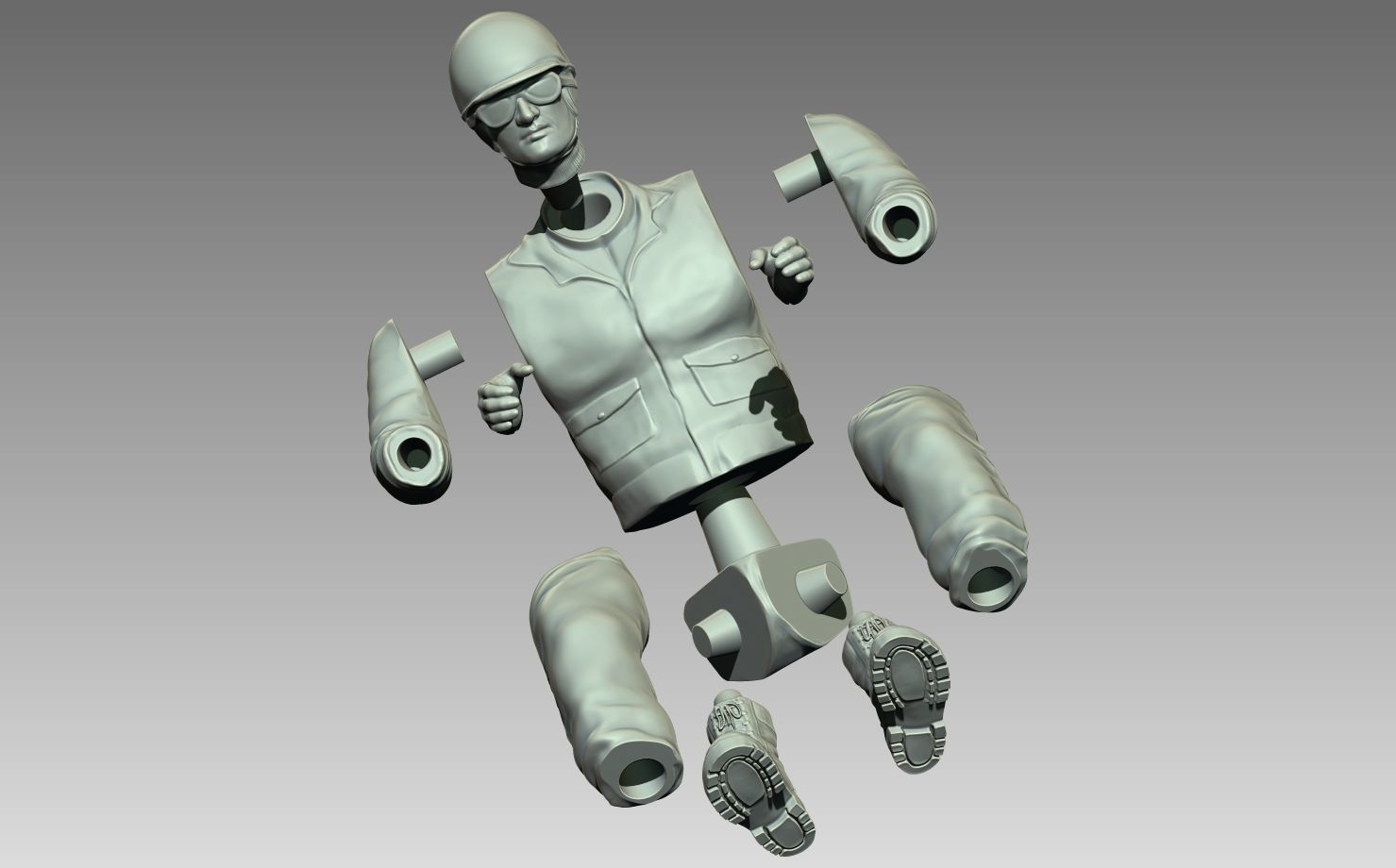 Car Driver Vintage 1950 3D print model_2