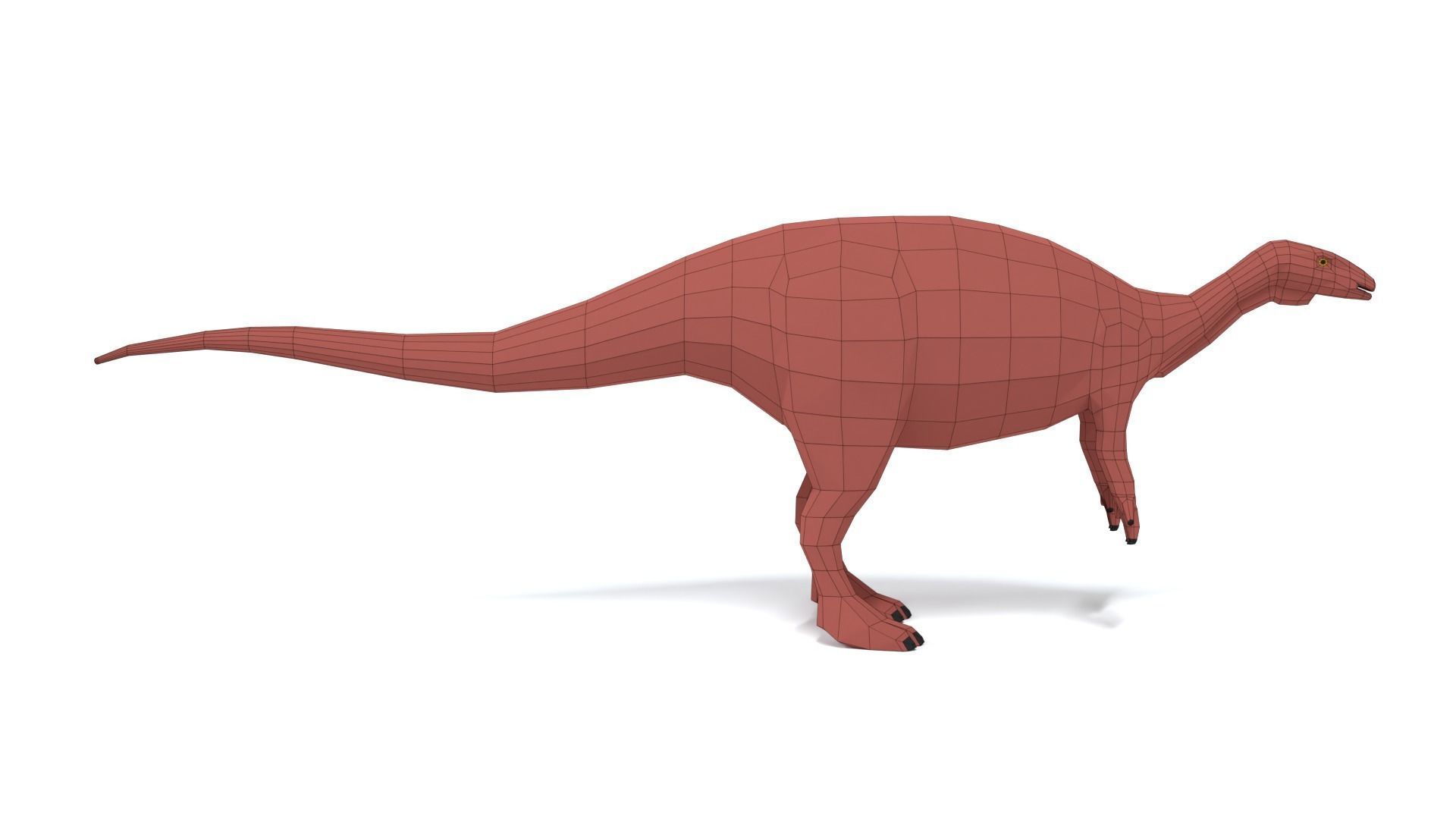 Low Poly Cartoon Camptosaurus Dinosaur Low-poly 3D model_14
