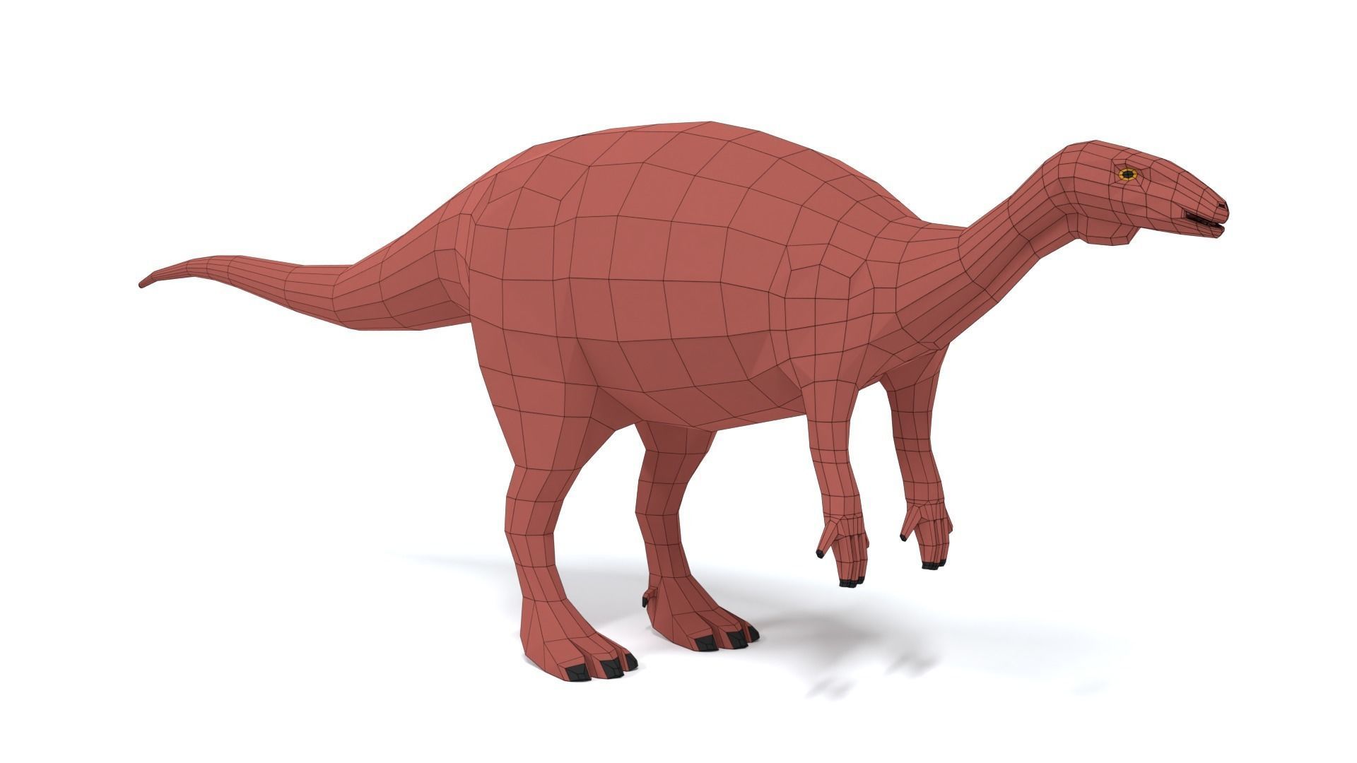 Low Poly Cartoon Camptosaurus Dinosaur Low-poly 3D model_15
