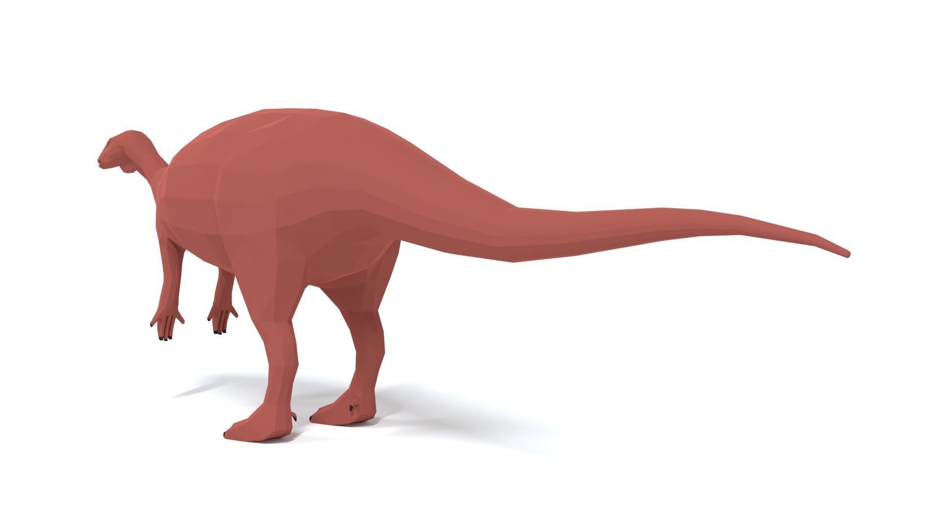 Low Poly Cartoon Camptosaurus Dinosaur Low-poly 3D model_2