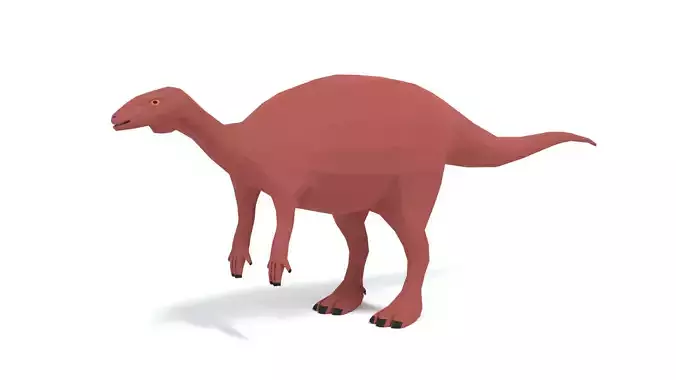 Low Poly Cartoon Camptosaurus Dinosaur