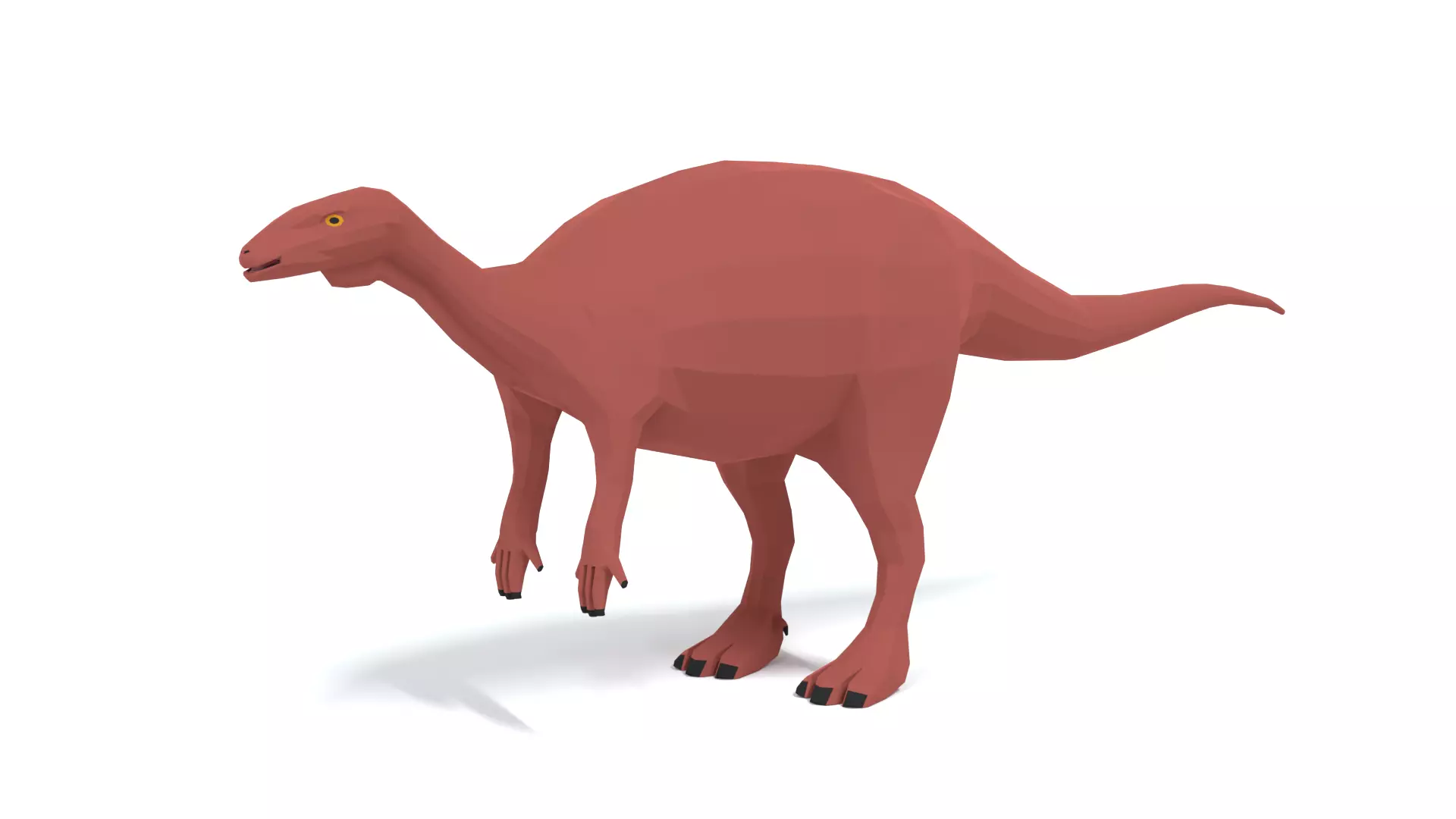 Low Poly Cartoon Camptosaurus Dinosaur Low-poly 3D model_0
