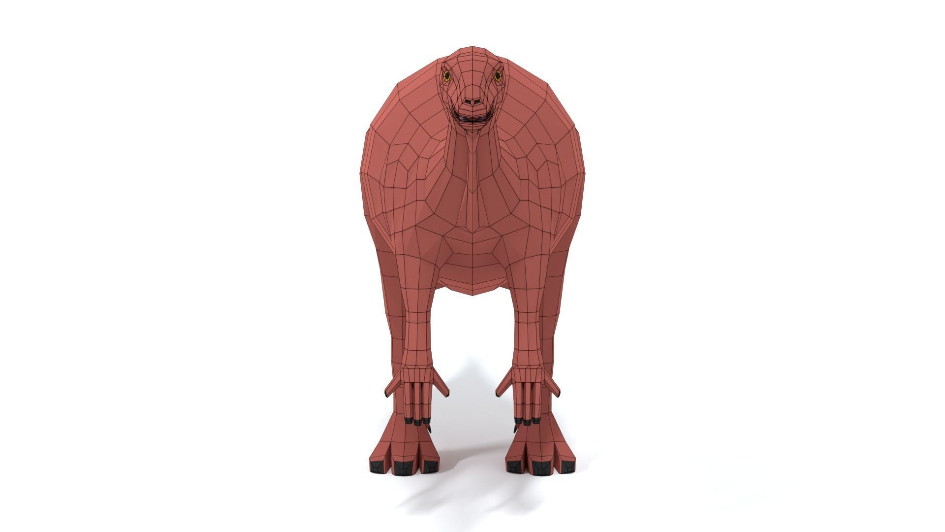 Low Poly Cartoon Camptosaurus Dinosaur Low-poly 3D model_16