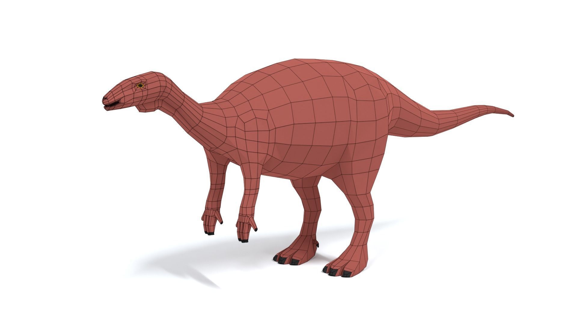Low Poly Cartoon Camptosaurus Dinosaur Low-poly 3D model_9