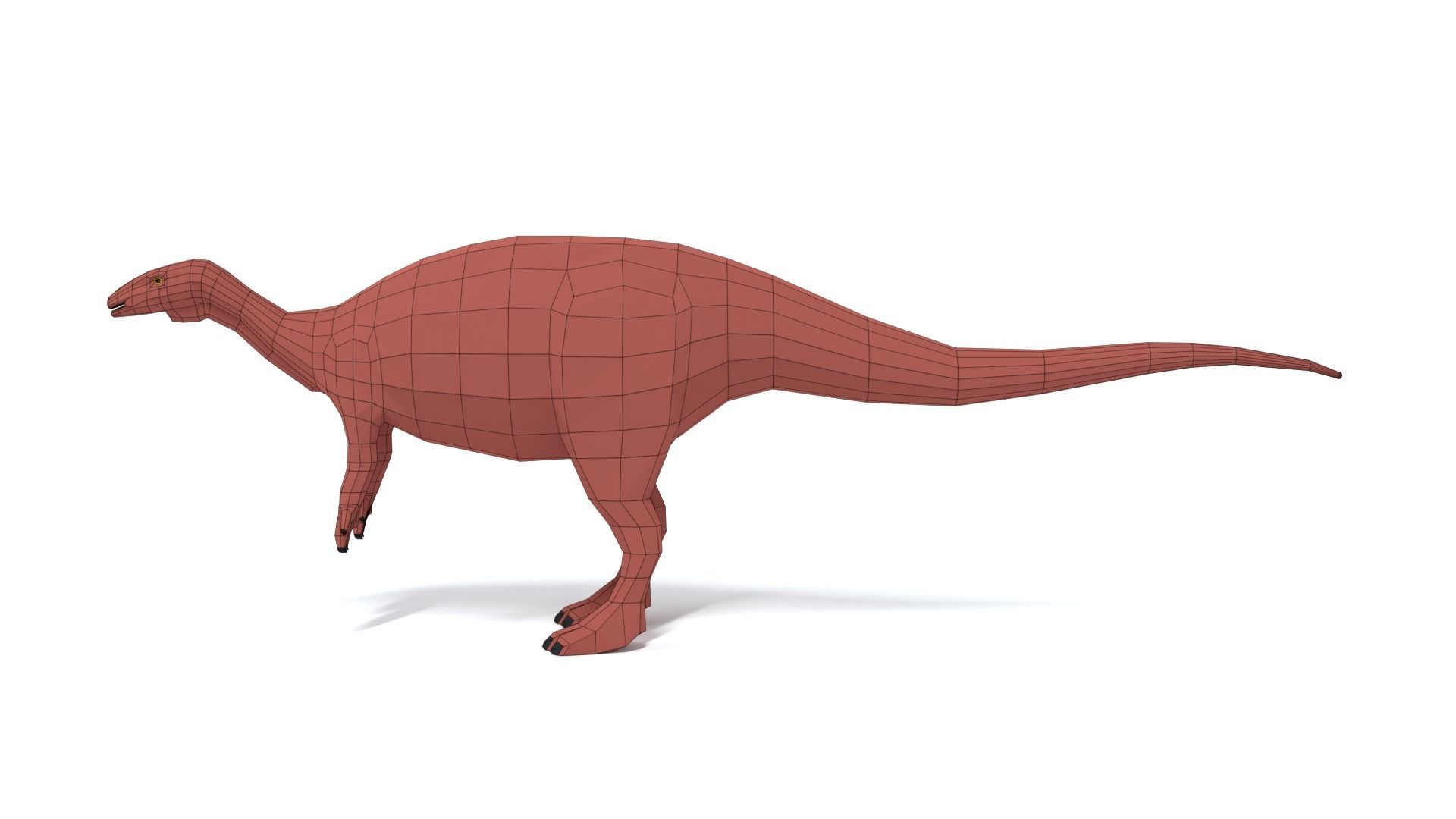 Low Poly Cartoon Camptosaurus Dinosaur Low-poly 3D model_10