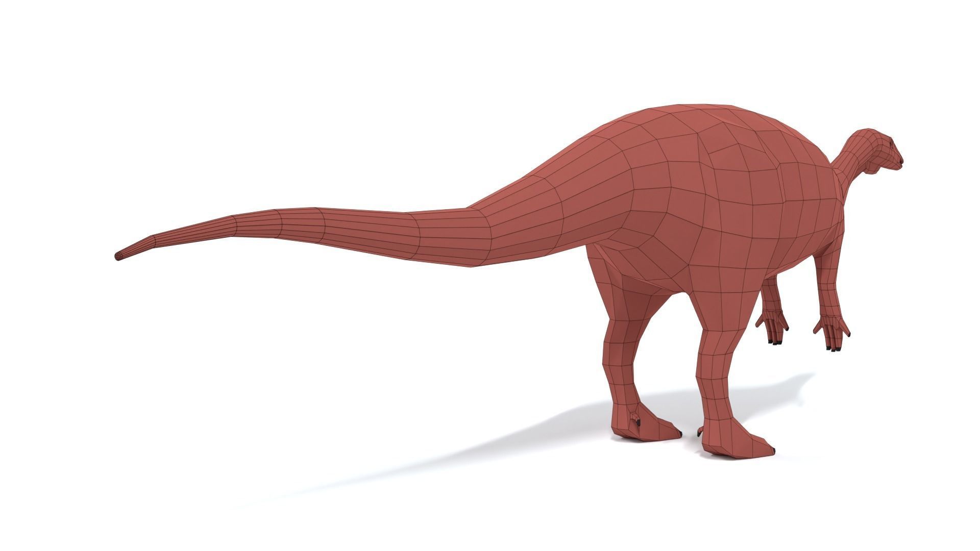 Low Poly Cartoon Camptosaurus Dinosaur Low-poly 3D model_13