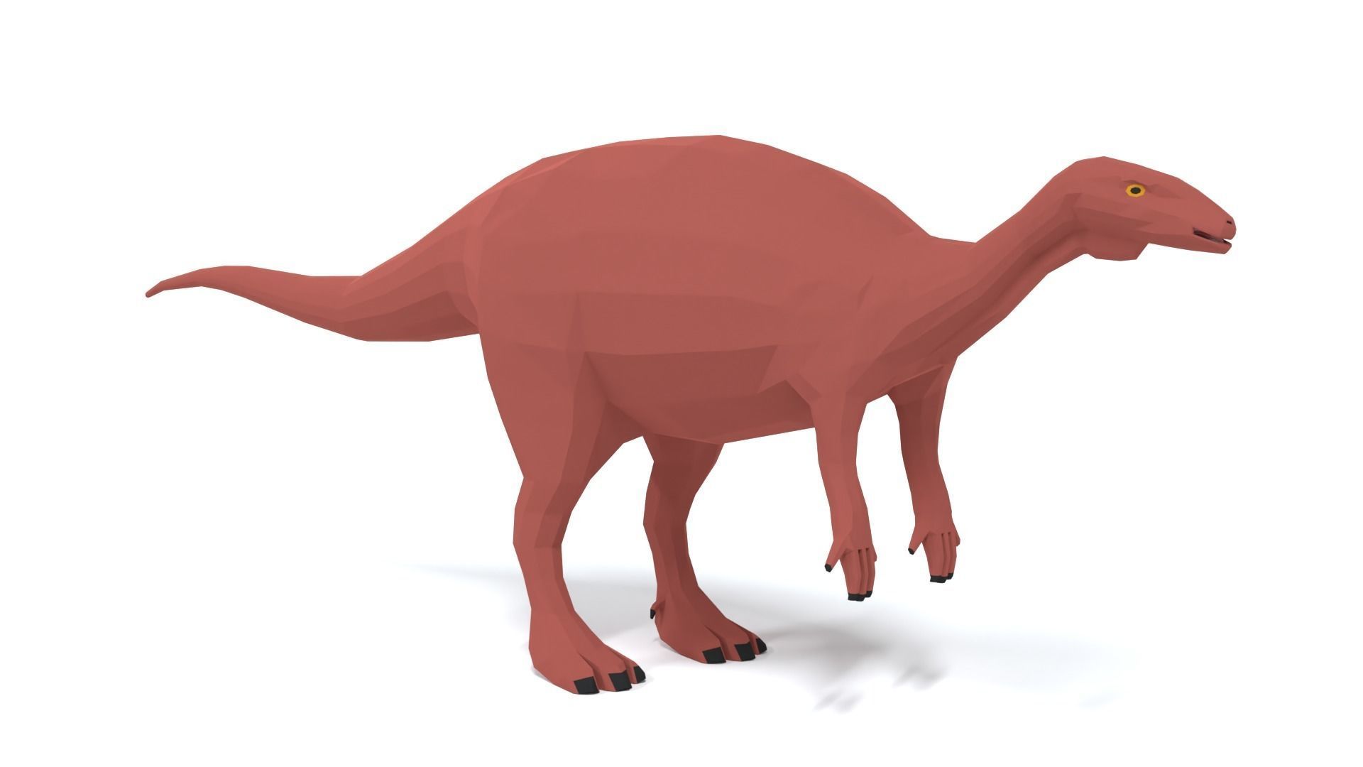 Low Poly Cartoon Camptosaurus Dinosaur Low-poly 3D model_6