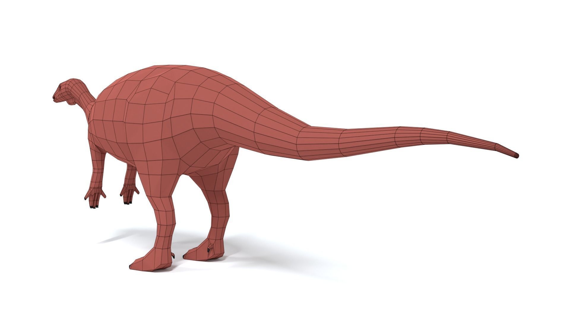 Low Poly Cartoon Camptosaurus Dinosaur Low-poly 3D model_11