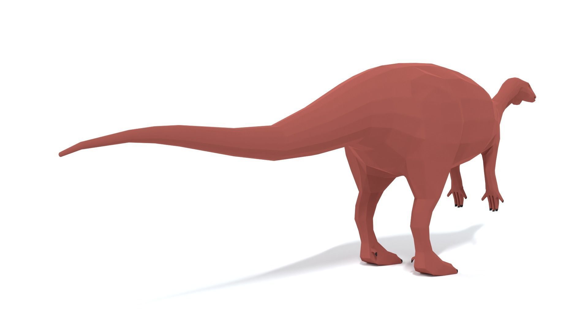 Low Poly Cartoon Camptosaurus Dinosaur Low-poly 3D model_4