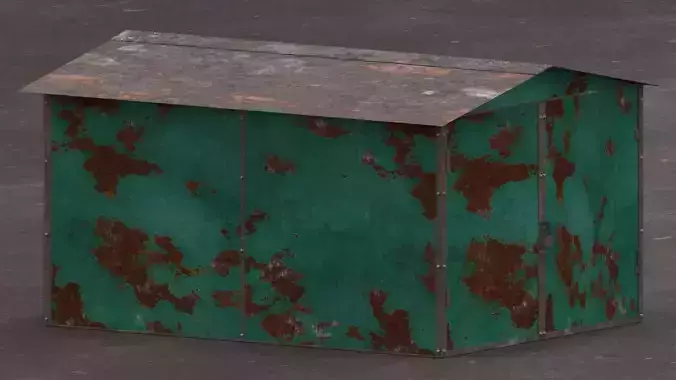 Old rusty metall garage