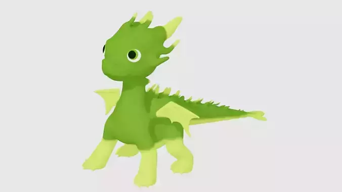 Green Cute  dragon 