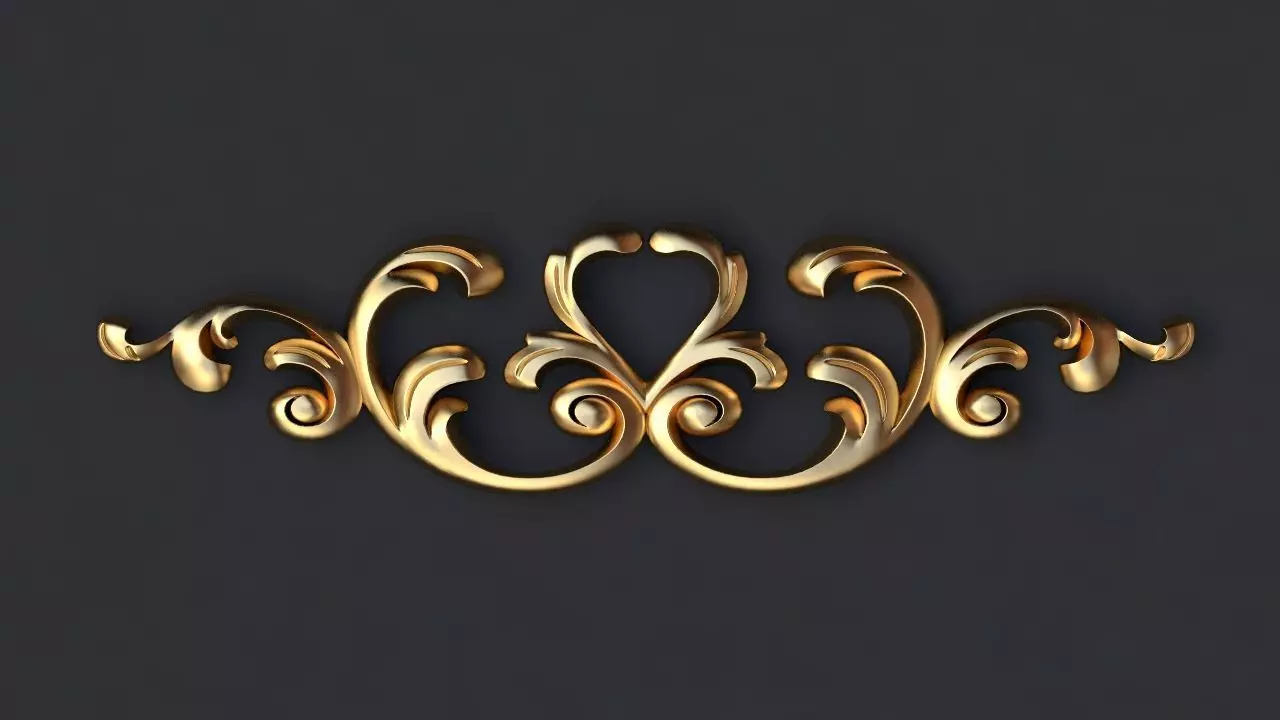 Central decor ornament for furniture 3D model_0