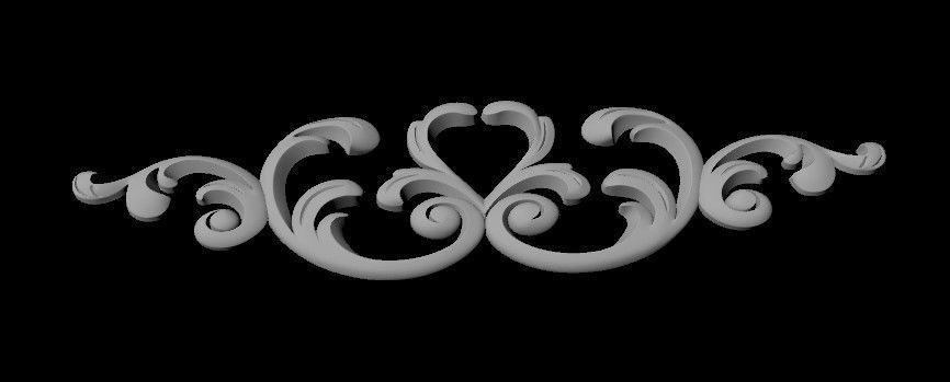 Central decor ornament for furniture 3D model_1