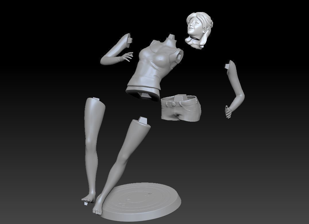 Teenage Girl 3D model 3D print model_9