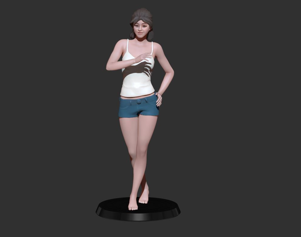 Teenage Girl 3D model 3D print model_5
