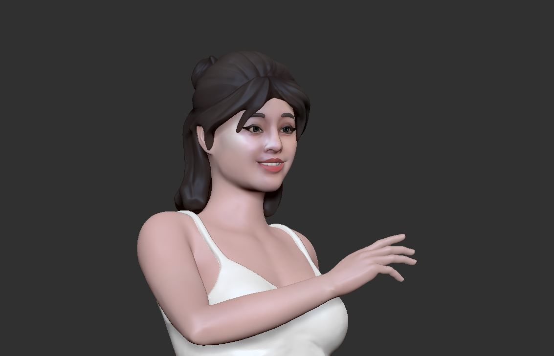 Teenage Girl 3D model 3D print model_8