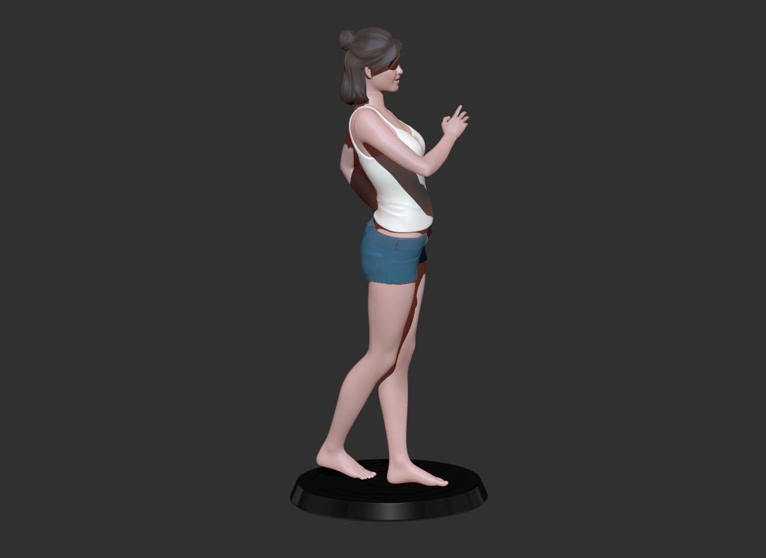Teenage Girl 3D model 3D print model_10