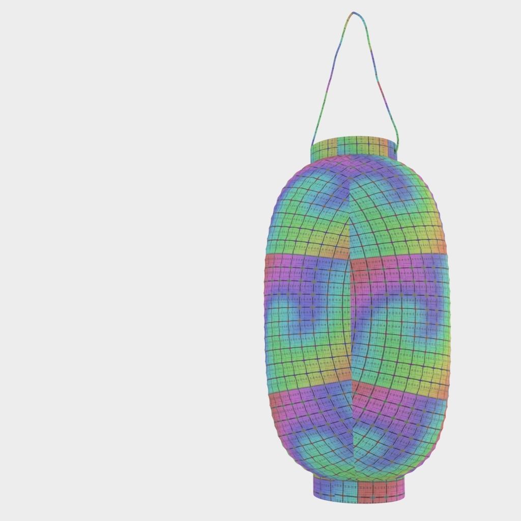 Japanese Lantern - Chochin Takanoha Crest 3D model_28