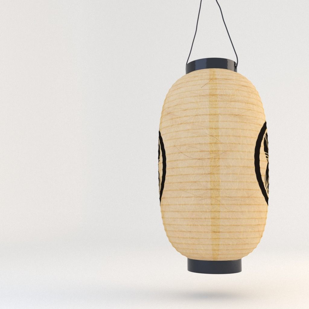 Japanese Lantern - Chochin Takanoha Crest 3D model_12