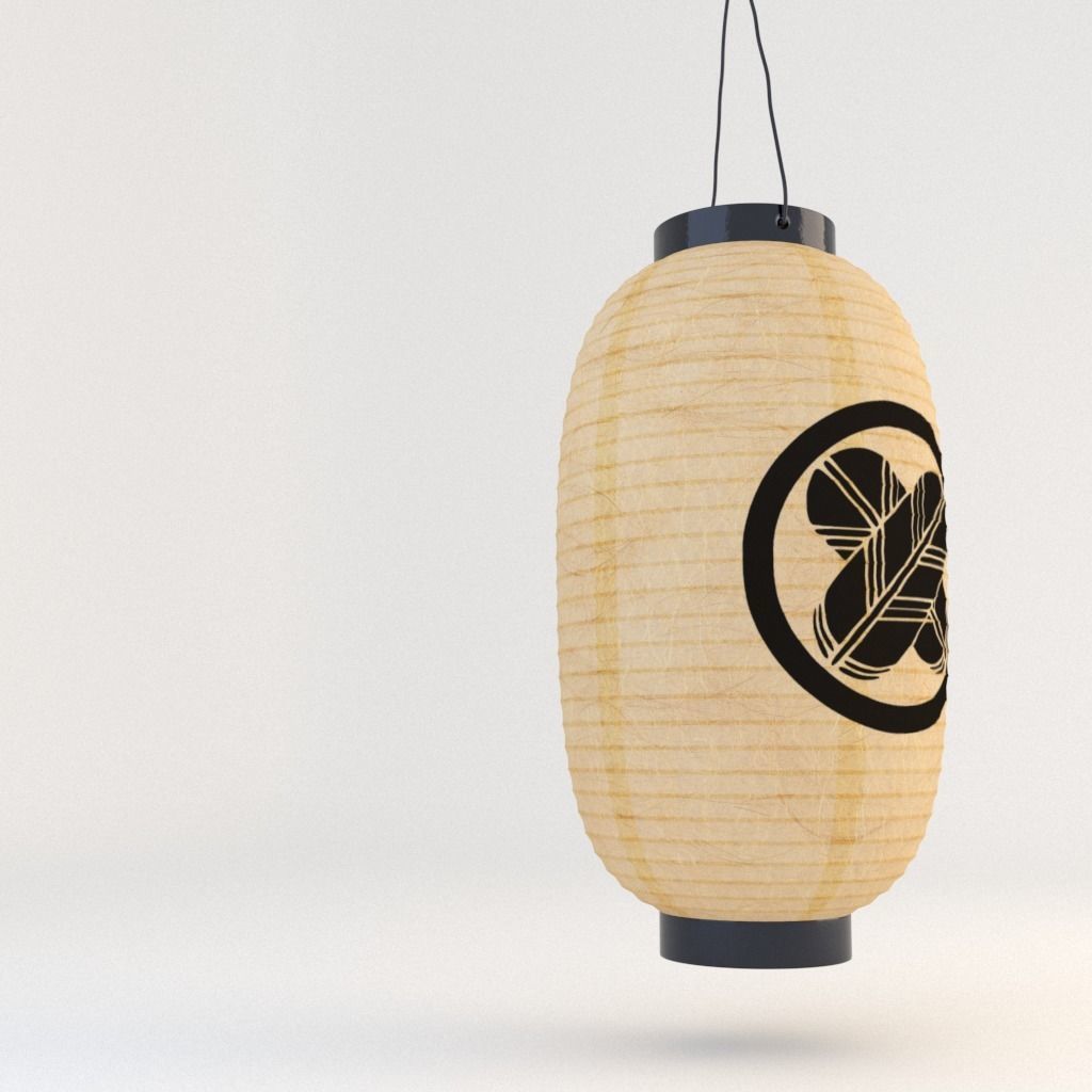 Japanese Lantern - Chochin Takanoha Crest 3D model_11