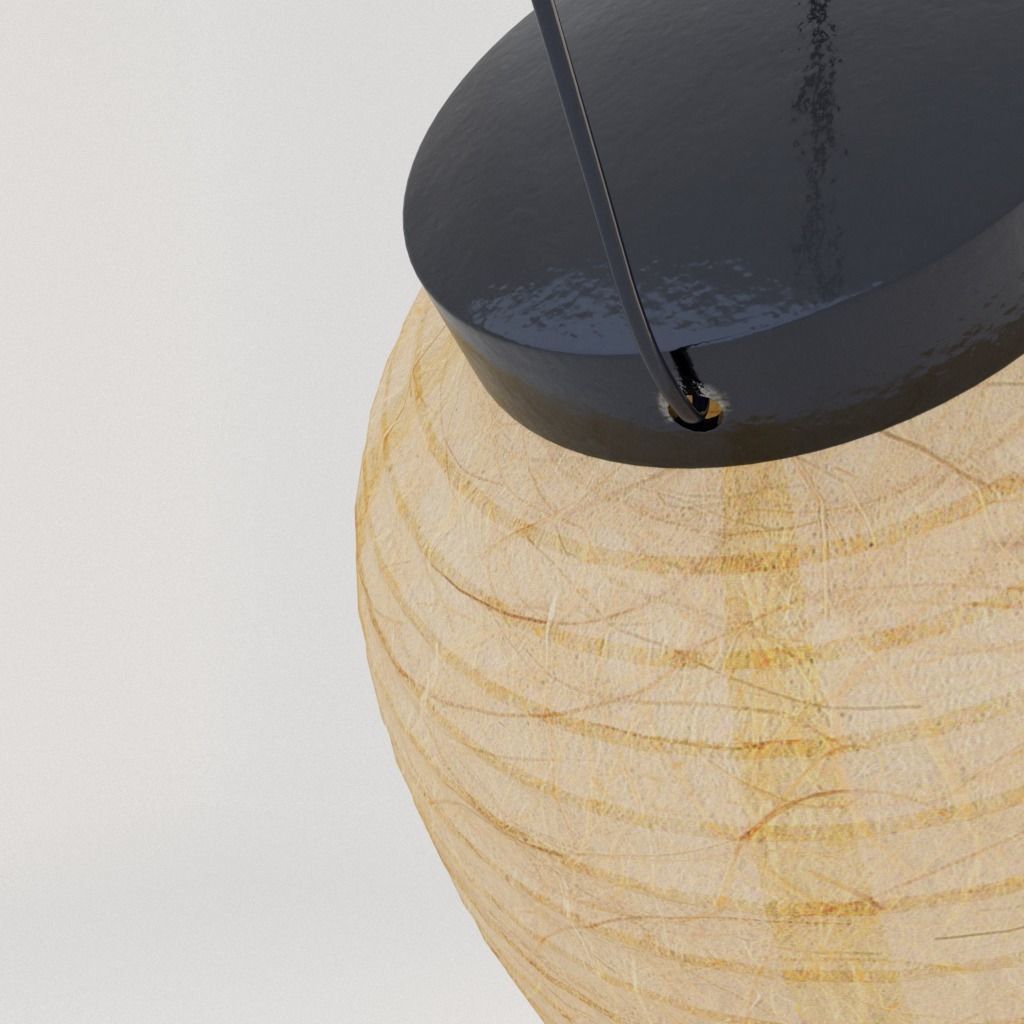 Japanese Lantern - Chochin Takanoha Crest 3D model_4