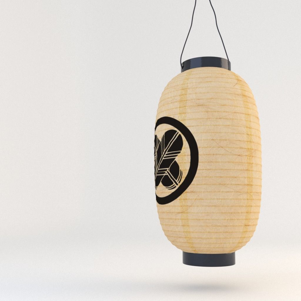 Japanese Lantern - Chochin Takanoha Crest 3D model_13