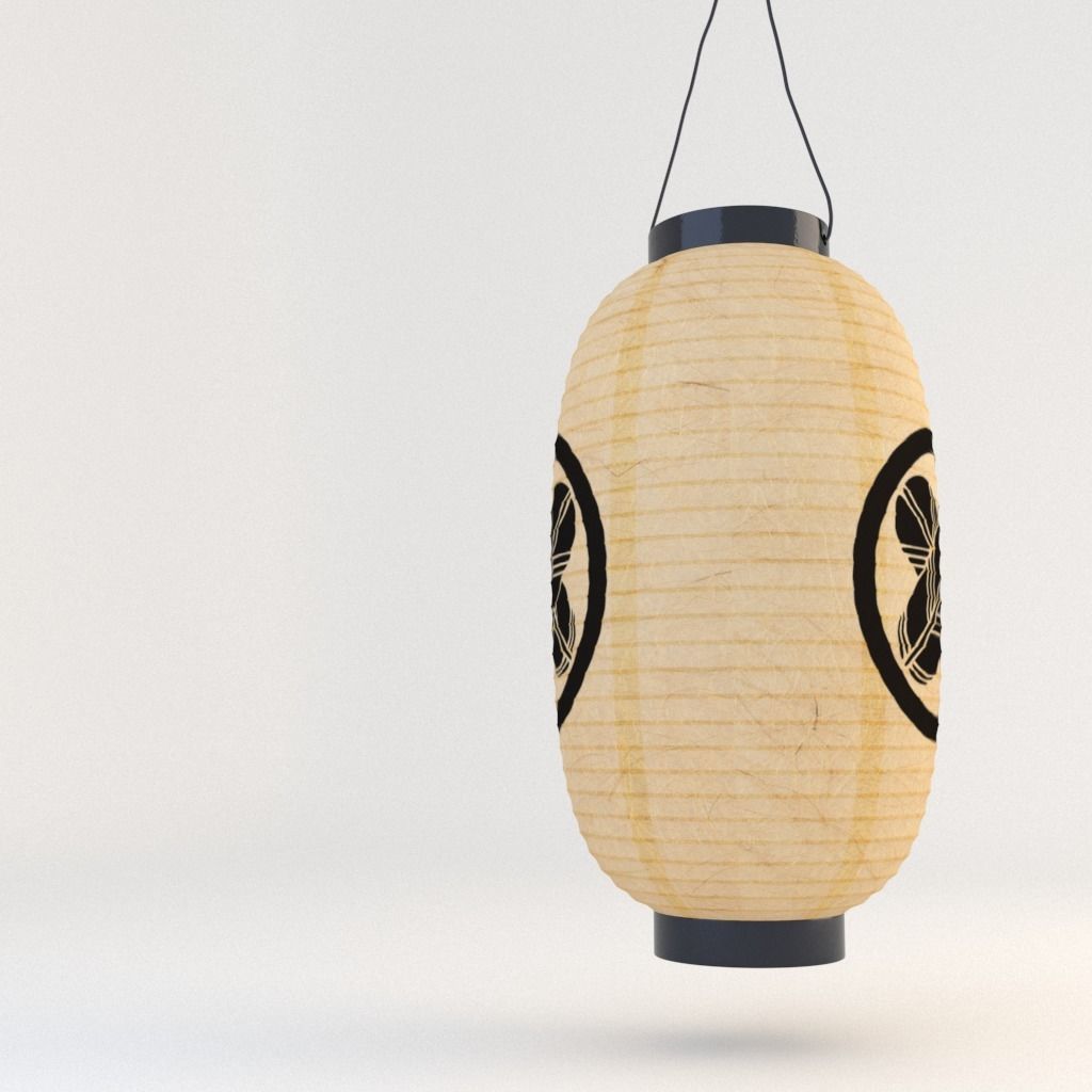 Japanese Lantern - Chochin Takanoha Crest 3D model_16